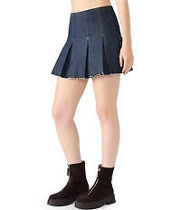 Steve Madden Joan Pleated Denim Mini Skirt