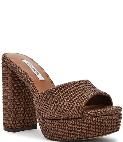 Steve Madden Joel Raffia Platform Dress Sandals