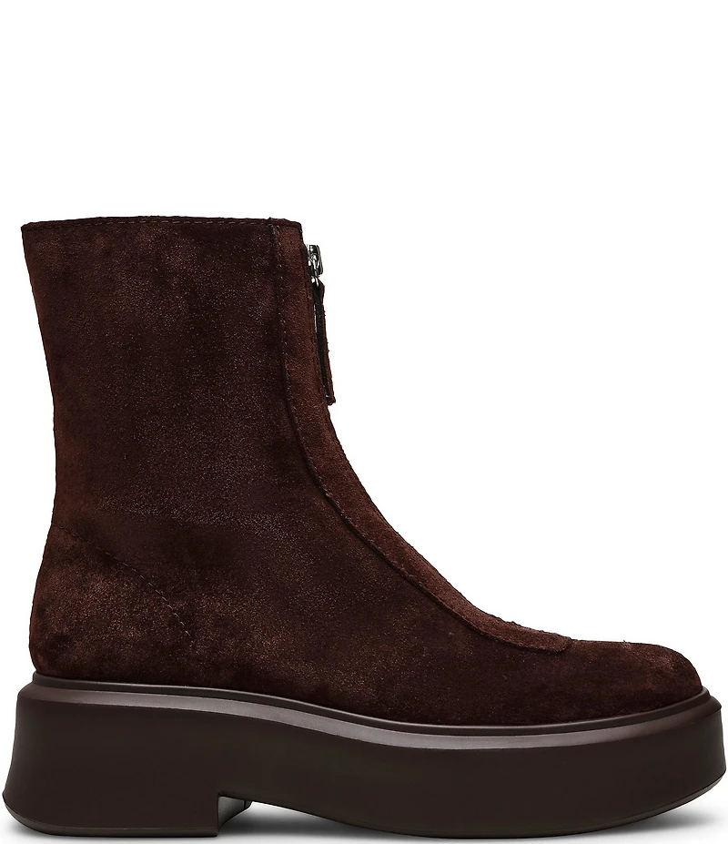 Steve Madden Jones Front-Zip Suede Platform Booties