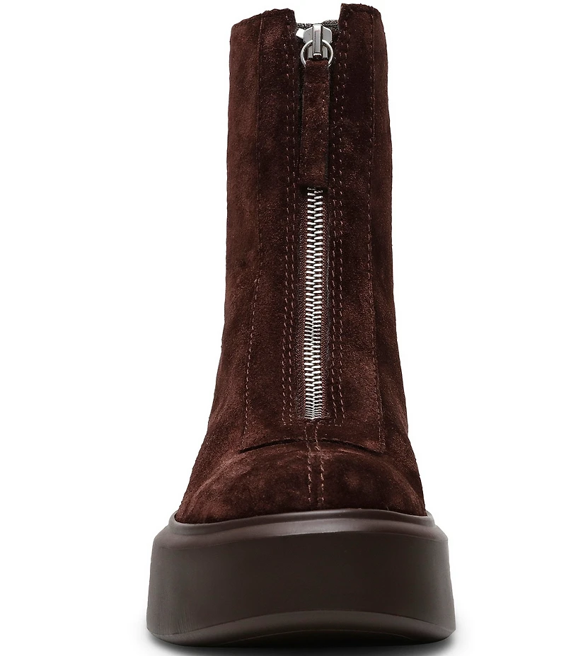 Steve Madden Jones Front-Zip Suede Platform Booties
