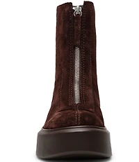 Steve Madden Jones Front-Zip Suede Platform Booties