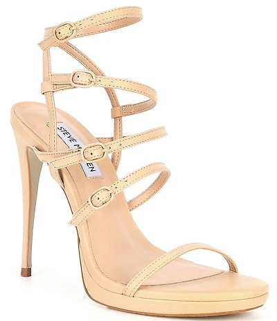 Steve Madden Jubliant Leather Strappy Buckle Detail Dress Sandals