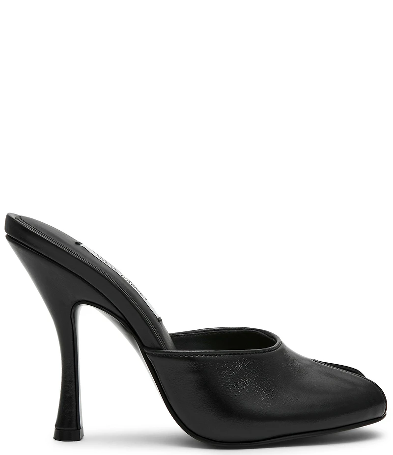 Steve Madden Jules Leather Peep Toe High Stiletto Dress Mule Sandals