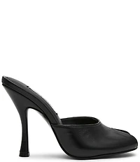 Steve Madden Jules Leather Peep Toe High Stiletto Dress Mule Sandals