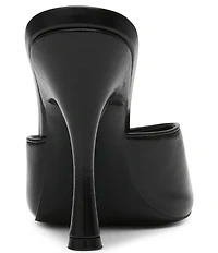 Steve Madden Jules Leather Peep Toe High Stiletto Dress Mule Sandals