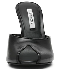 Steve Madden Jules Leather Peep Toe High Stiletto Dress Mule Sandals