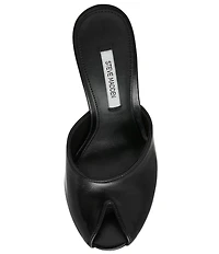 Steve Madden Jules Leather Peep Toe High Stiletto Dress Mule Sandals