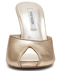 Steve Madden Jules Leather Peep Toe High Stiletto Dress Mule Sandals