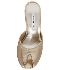 Steve Madden Jules Leather Peep Toe High Stiletto Dress Mule Sandals