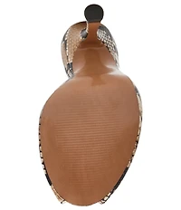 Steve Madden Jules Snake Print Leather Peep Toe Dress Mule Sandals