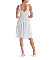 Steve Madden Julian Scoop Neck Sleeveless Eyelet Dress
