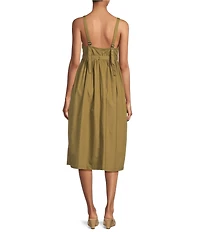 Steve Madden Juno Sweetheart Neck Sleeveless Smocked Midi Dress