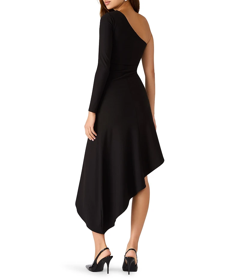 Steve Madden Karah Asymmetrical Hem One Shoulder Midi Dress
