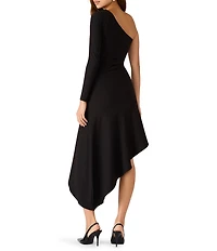 Steve Madden Karah Asymmetrical Hem One Shoulder Midi Dress