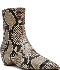 Steve Madden Karlson Snake Print Pointed Toe Ankle Booties