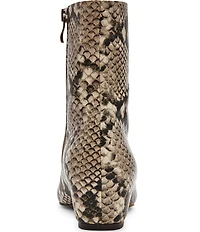 Steve Madden Karlson Snake Print Pointed Toe Ankle Booties