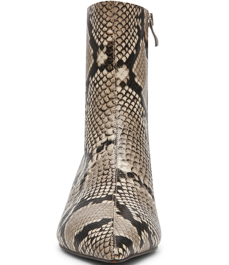 Steve Madden Karlson Snake Print Pointed Toe Ankle Booties