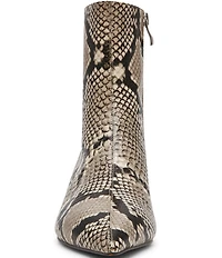 Steve Madden Karlson Snake Print Pointed Toe Ankle Booties
