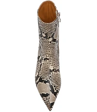 Steve Madden Karlson Snake Print Pointed Toe Ankle Booties