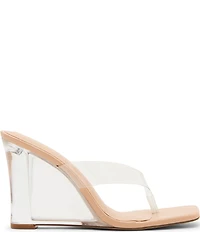Steve Madden Katrine Clear Thong Wedge Sandals
