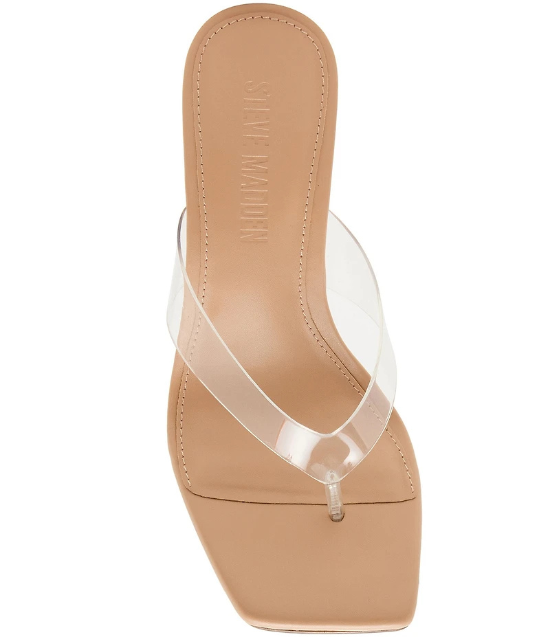 Steve Madden Katrine Clear Thong Wedge Sandals