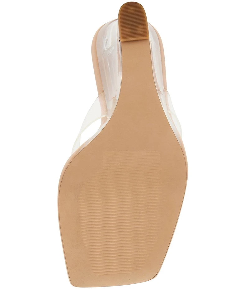 Steve Madden Katrine Clear Thong Wedge Sandals