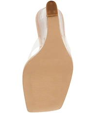 Steve Madden Katrine Clear Thong Wedge Sandals
