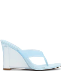Steve Madden Katrine Clear Thong Wedge Sandals