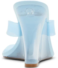Steve Madden Katrine Clear Thong Wedge Sandals