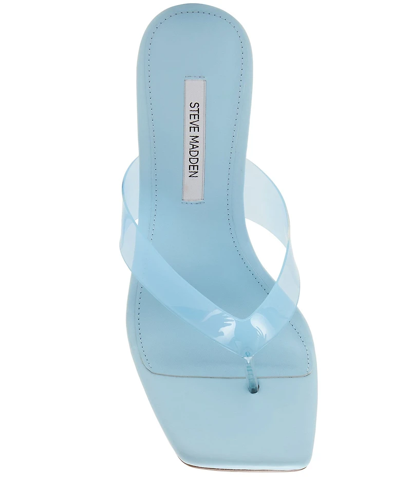 Steve Madden Katrine Clear Thong Wedge Sandals