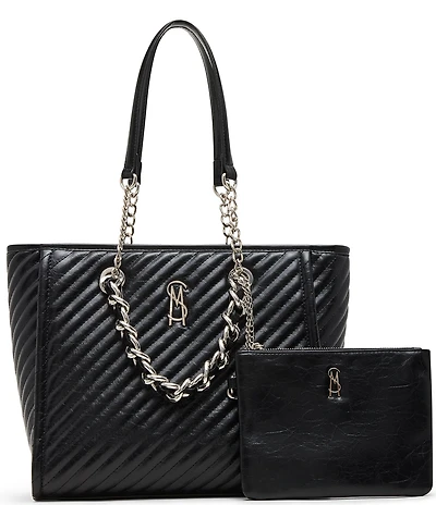 Steve Madden Katt Chain Tote Bag with Pouch