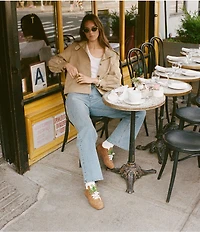 Steve Madden Kaylee Band Collar Long Volume Sleeve Trench Jacket
