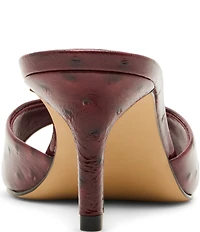 Steve Madden Kendrix Leather Ostrich Print Dress Slide Sandals