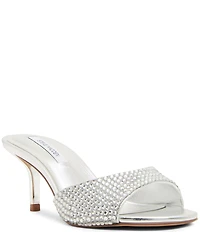 Steve Madden Kendrix Nappa Leather Rhinestone Dress Slide Sandals