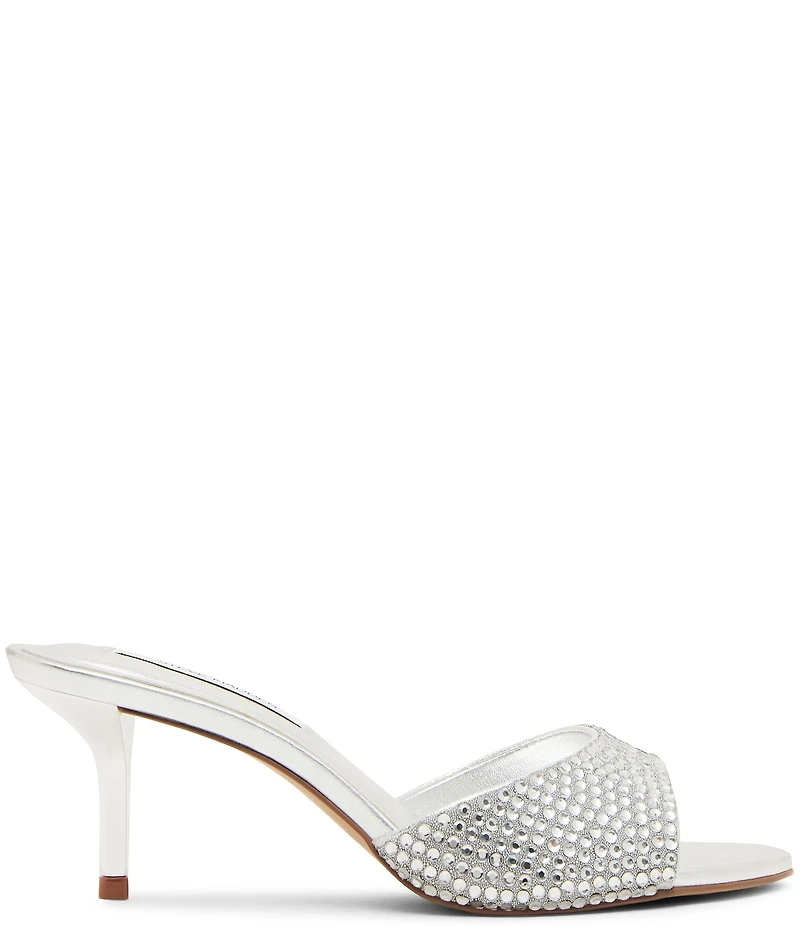 Steve Madden Kendrix Nappa Leather Rhinestone Dress Slide Sandals