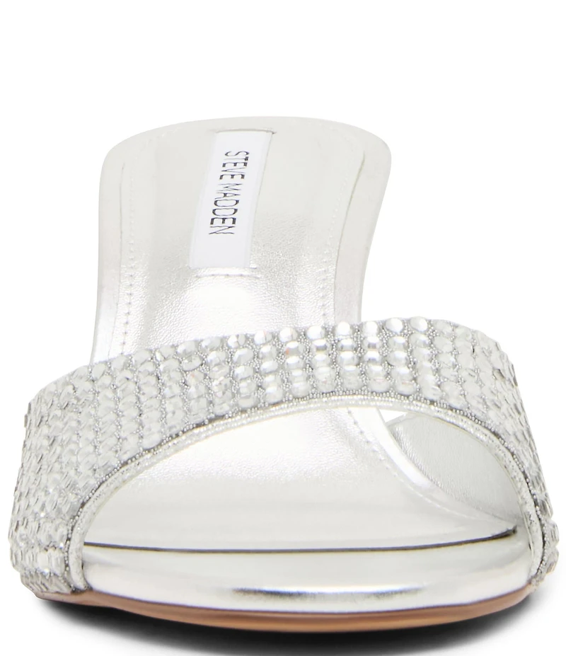 Steve Madden Kendrix Nappa Leather Rhinestone Dress Slide Sandals