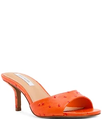 Steve Madden Kendrix Ostrich Print Dress Slide Sandals