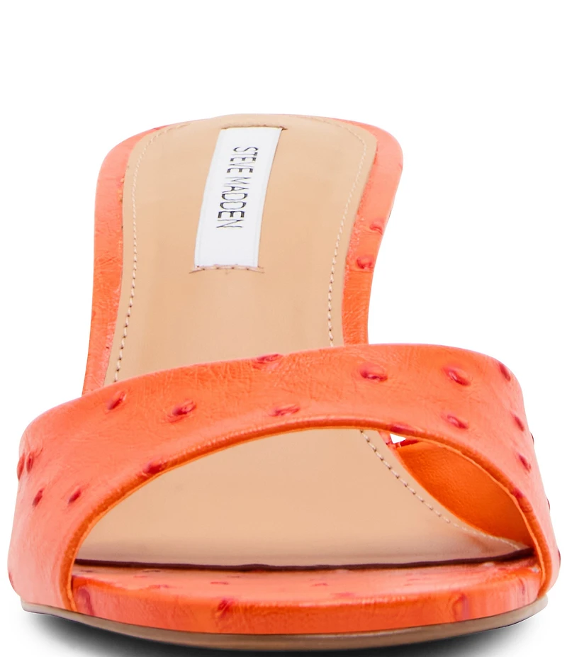 Steve Madden Kendrix Ostrich Print Dress Slide Sandals