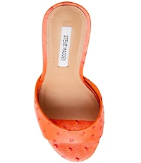 Steve Madden Kendrix Ostrich Print Dress Slide Sandals