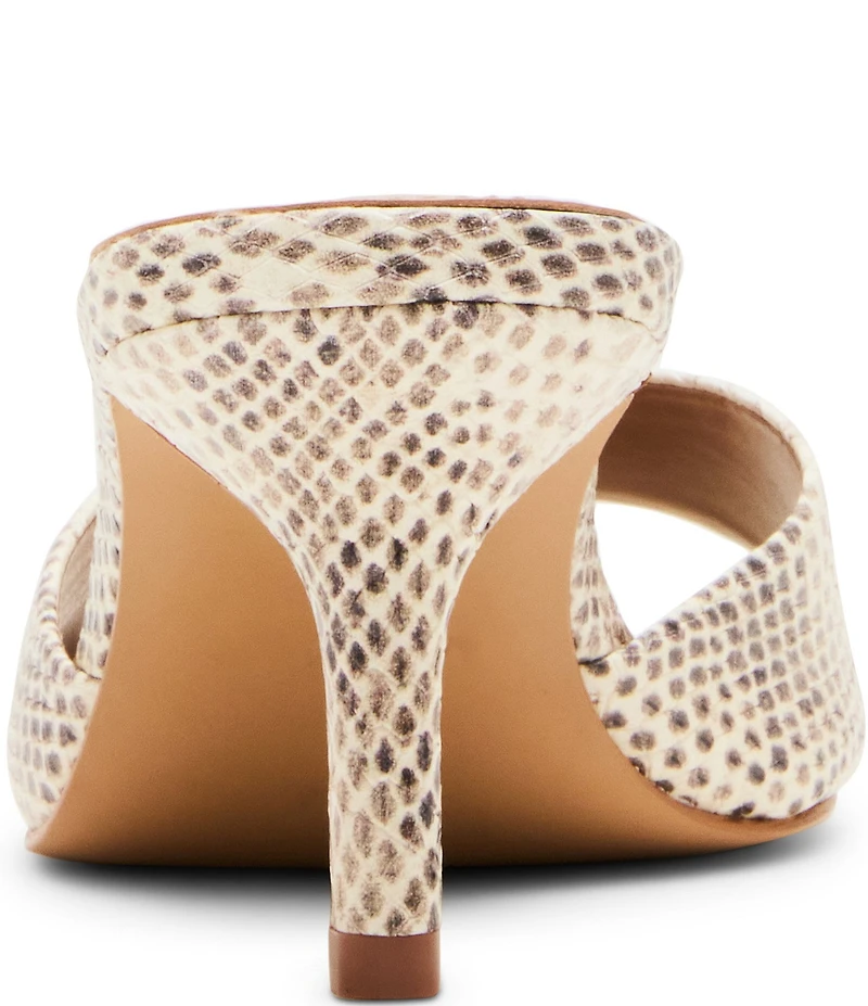 Steve Madden Kendrix Snake Print Leather Dress Slide Sandals