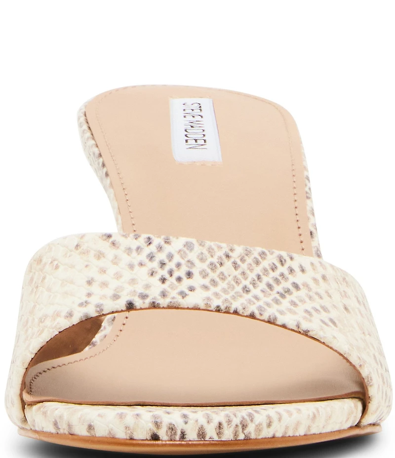 Steve Madden Kendrix Snake Print Leather Dress Slide Sandals