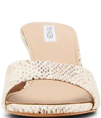 Steve Madden Kendrix Snake Print Leather Dress Slide Sandals
