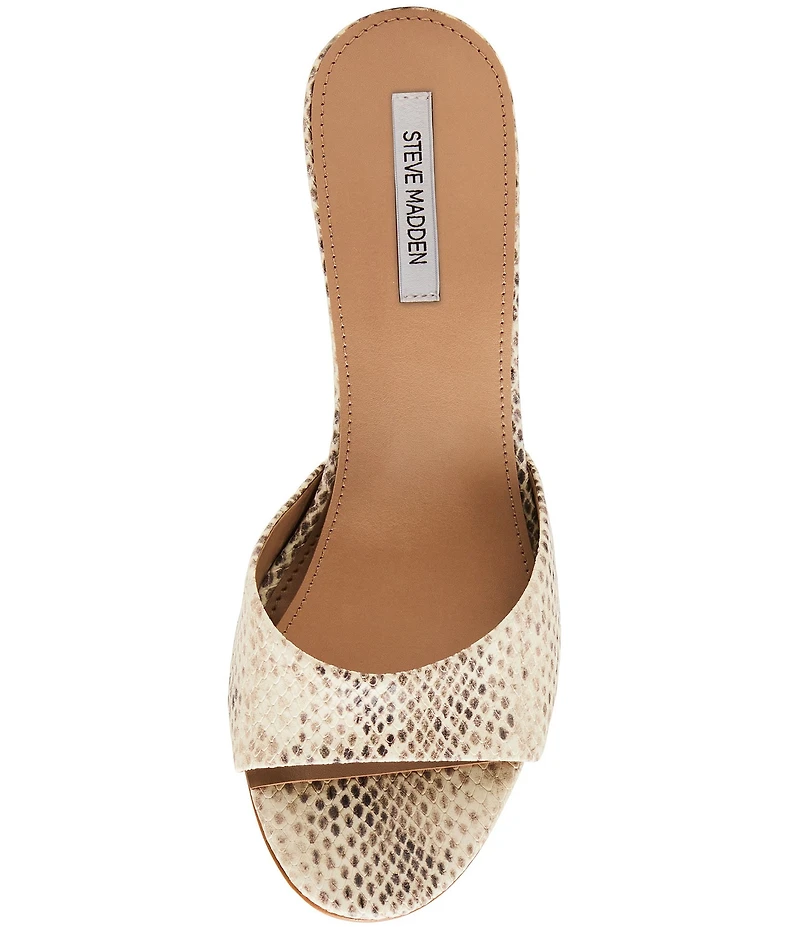 Steve Madden Kendrix Snake Print Leather Dress Slide Sandals