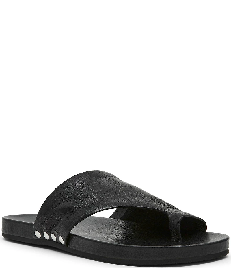 Steve Madden Kessey Leather Thong Toe Strap Studded Sandals