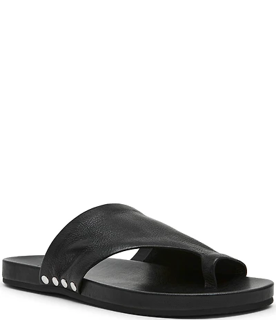 Steve Madden Kessey Leather Thong Toe Strap Studded Sandals