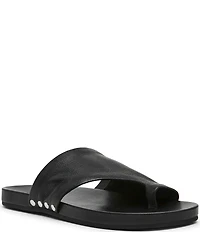 Steve Madden Kessey Leather Thong Toe Strap Studded Sandals