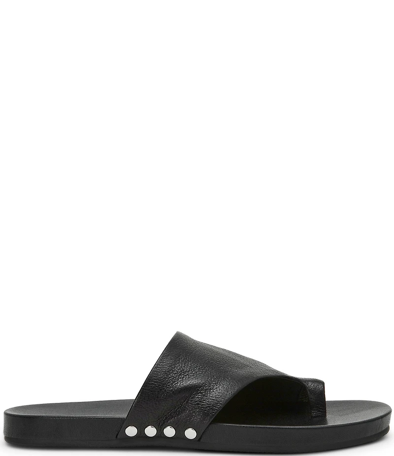Steve Madden Kessey Leather Thong Toe Strap Studded Sandals