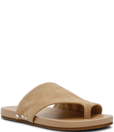 Steve Madden Kessey Suede Thong Toe Strap Studded Sandals