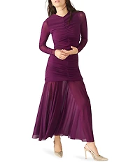 Steve Madden Kiara Long Sleeve Illusion Skirt Tea Length Dress