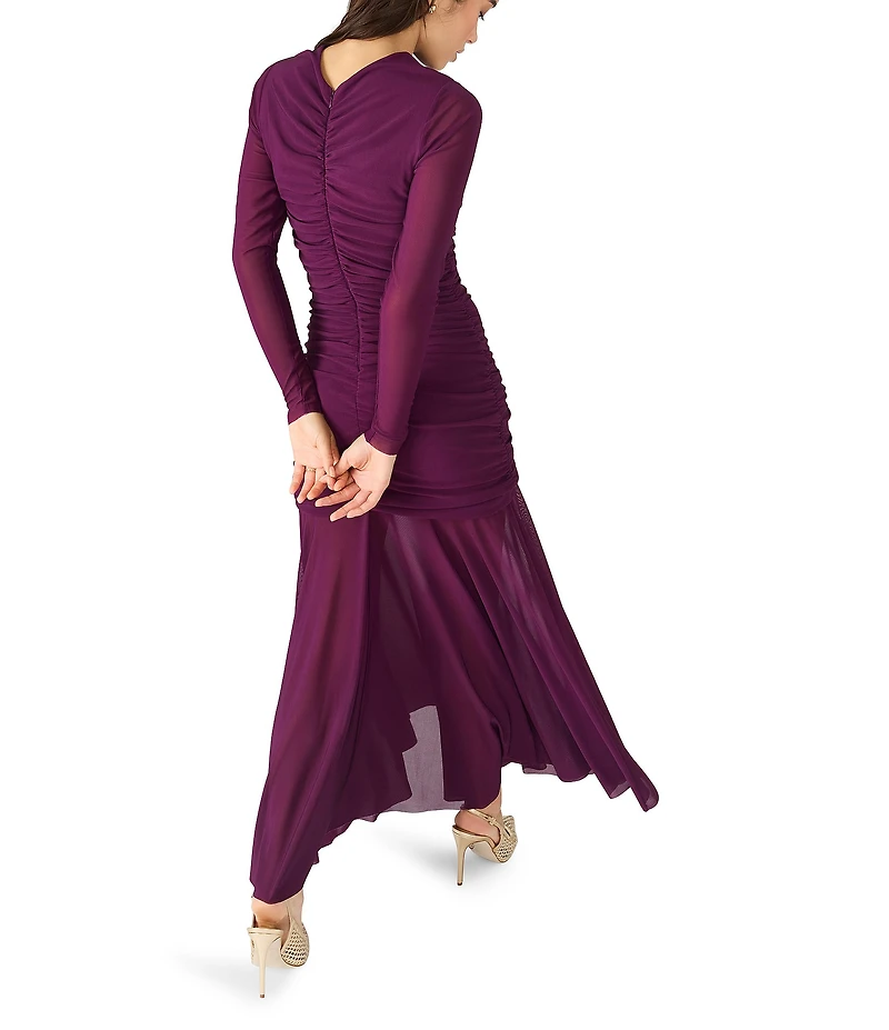Steve Madden Kiara Long Sleeve Illusion Skirt Tea Length Dress